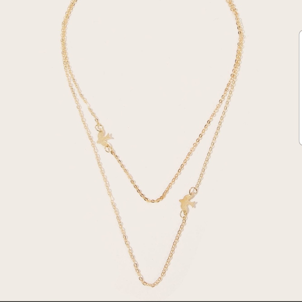 Dove Double Layered Chain Necklace - Picture 5 of 6